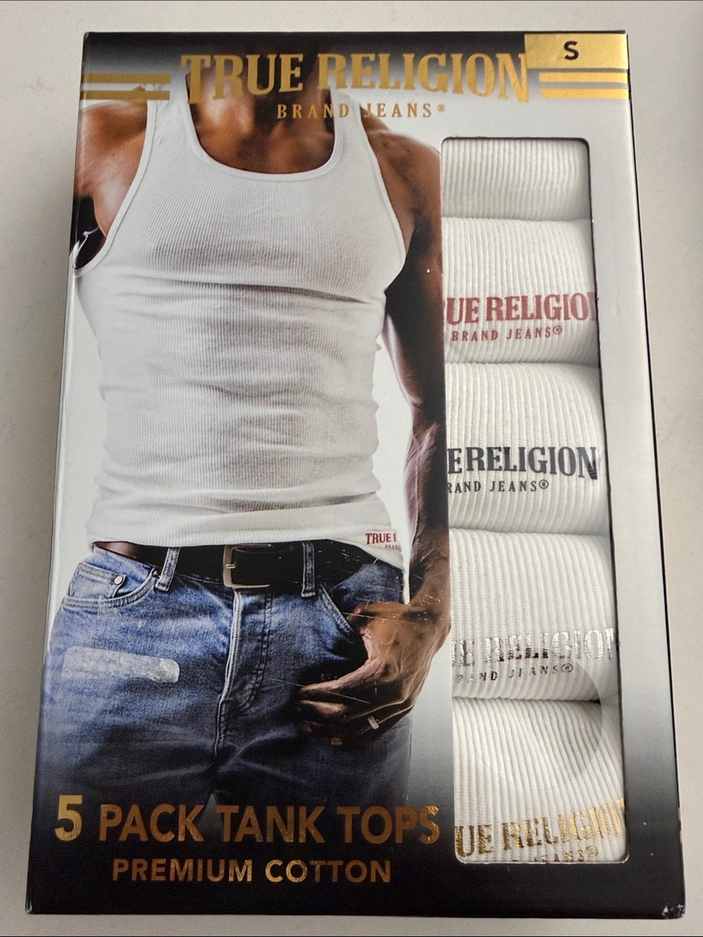 NWT True Religion Ribbed Tank Undershirt Men's White Cotton-Blend Undershirt Siz